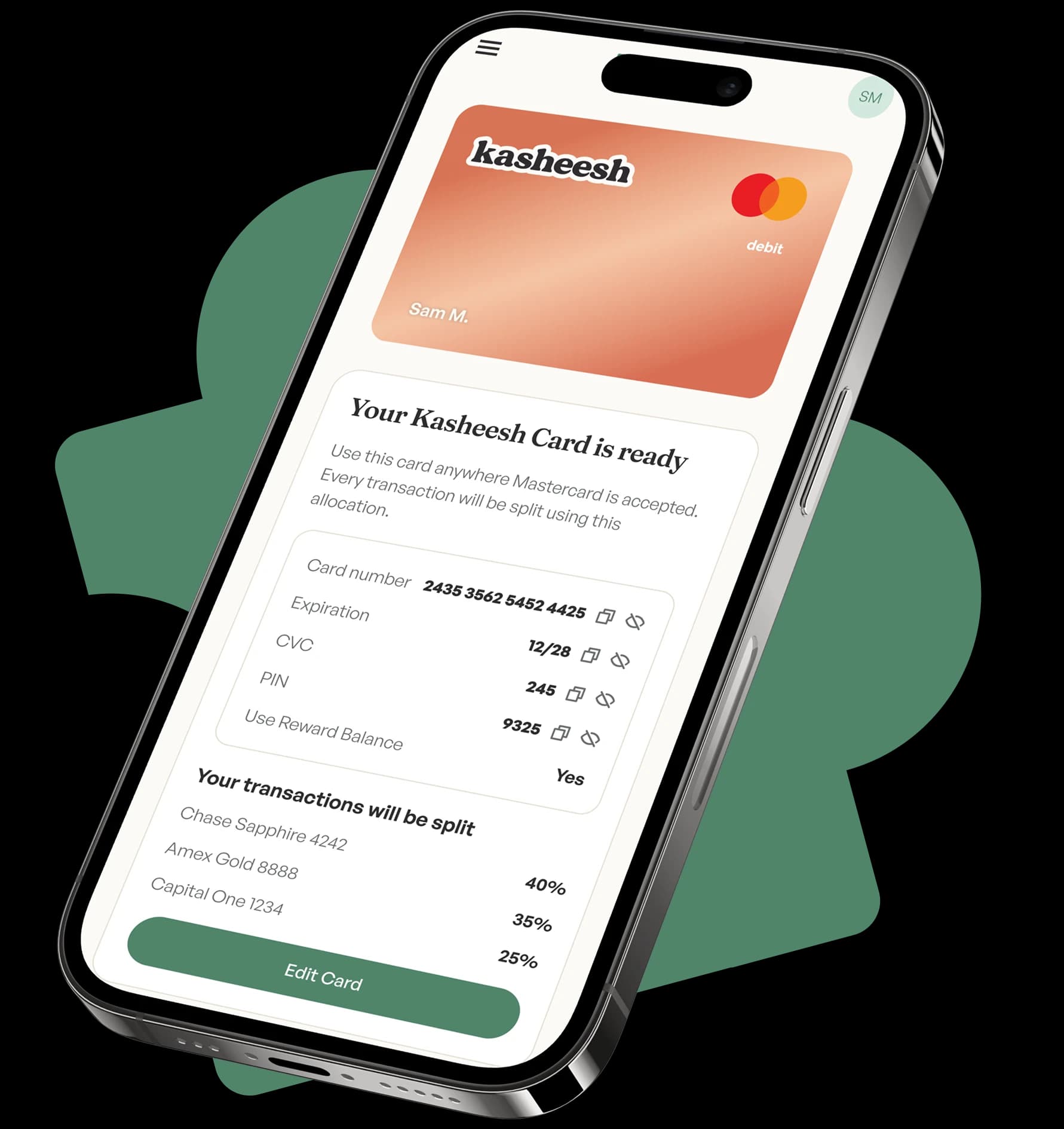 The Kasheesh app showing a split payment ready to use at checkout